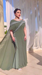 Autumn and Winter New Sexy Chiffon Bead Patchwork Prom Evening Dress