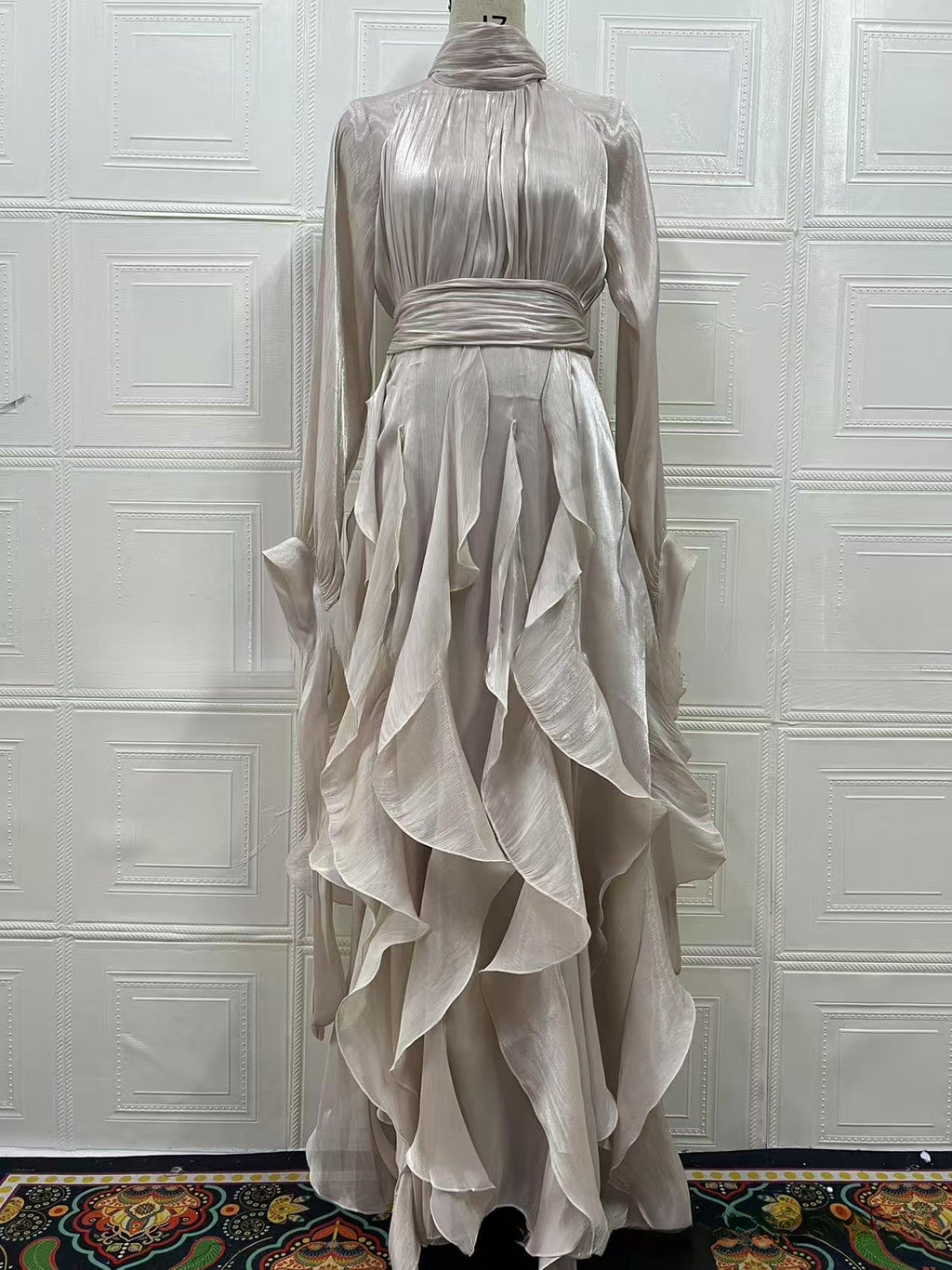 Women's Elegant Fashion Ruffled Slim Dress