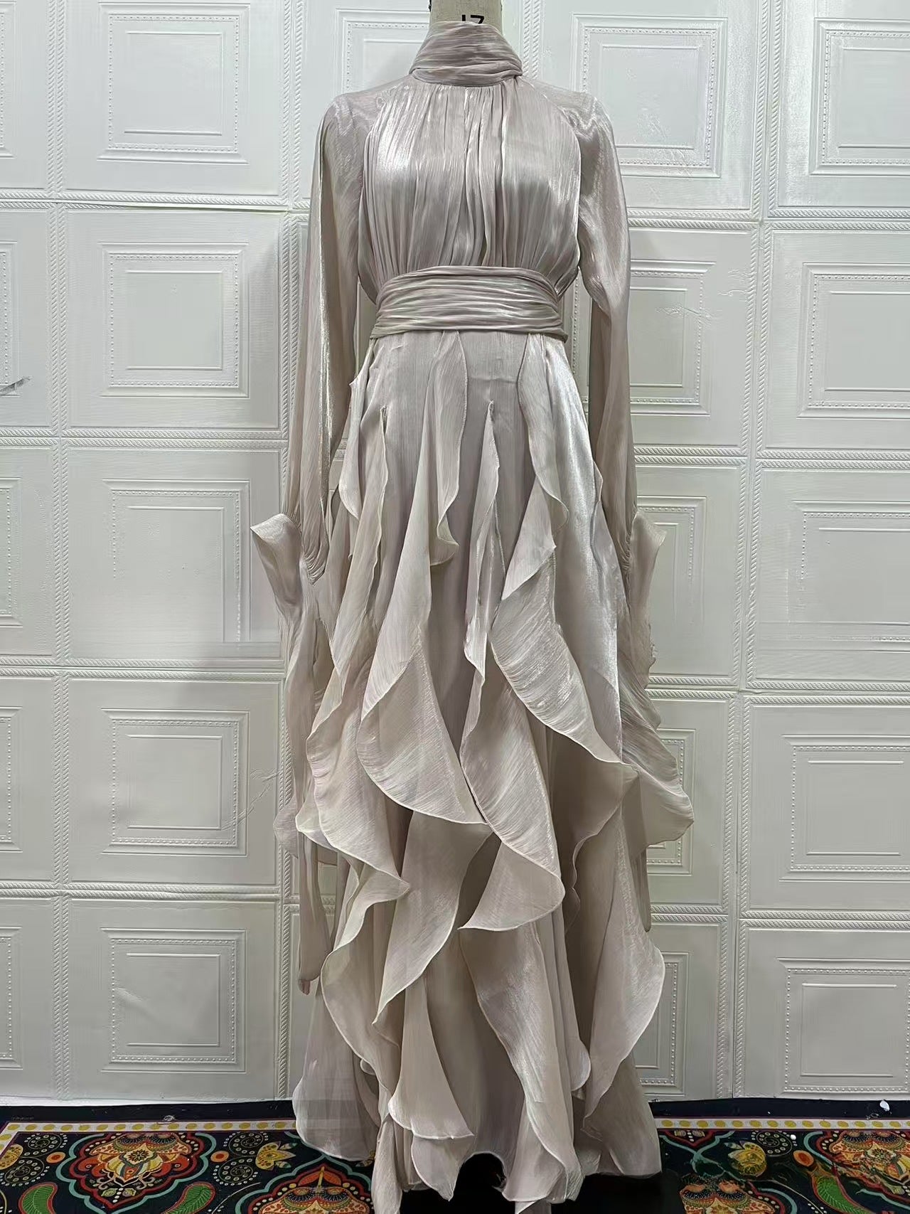 Women's Elegant Fashion Ruffled Slim Dress