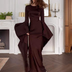 New Style Evening Dress with Large Swing and Flutter Sleeves