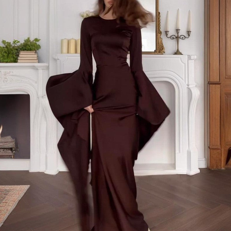 New Style Evening Dress with Large Swing and Flutter Sleeves
