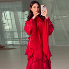 Women's Elegant Fashion Ruffled Slim Dress