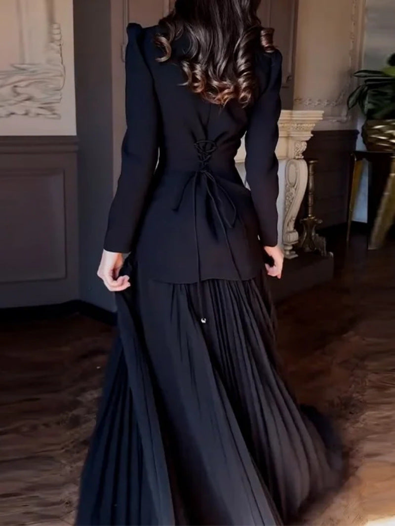 2025 Spring and Summer Sexy Hot Drill Pleated Dress