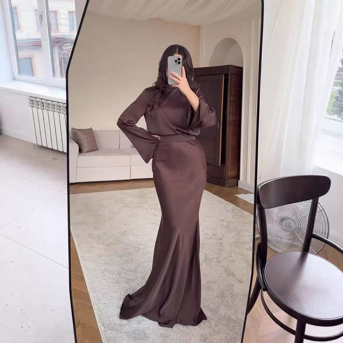 Elegant-Sexy Flared Sleeve Dress