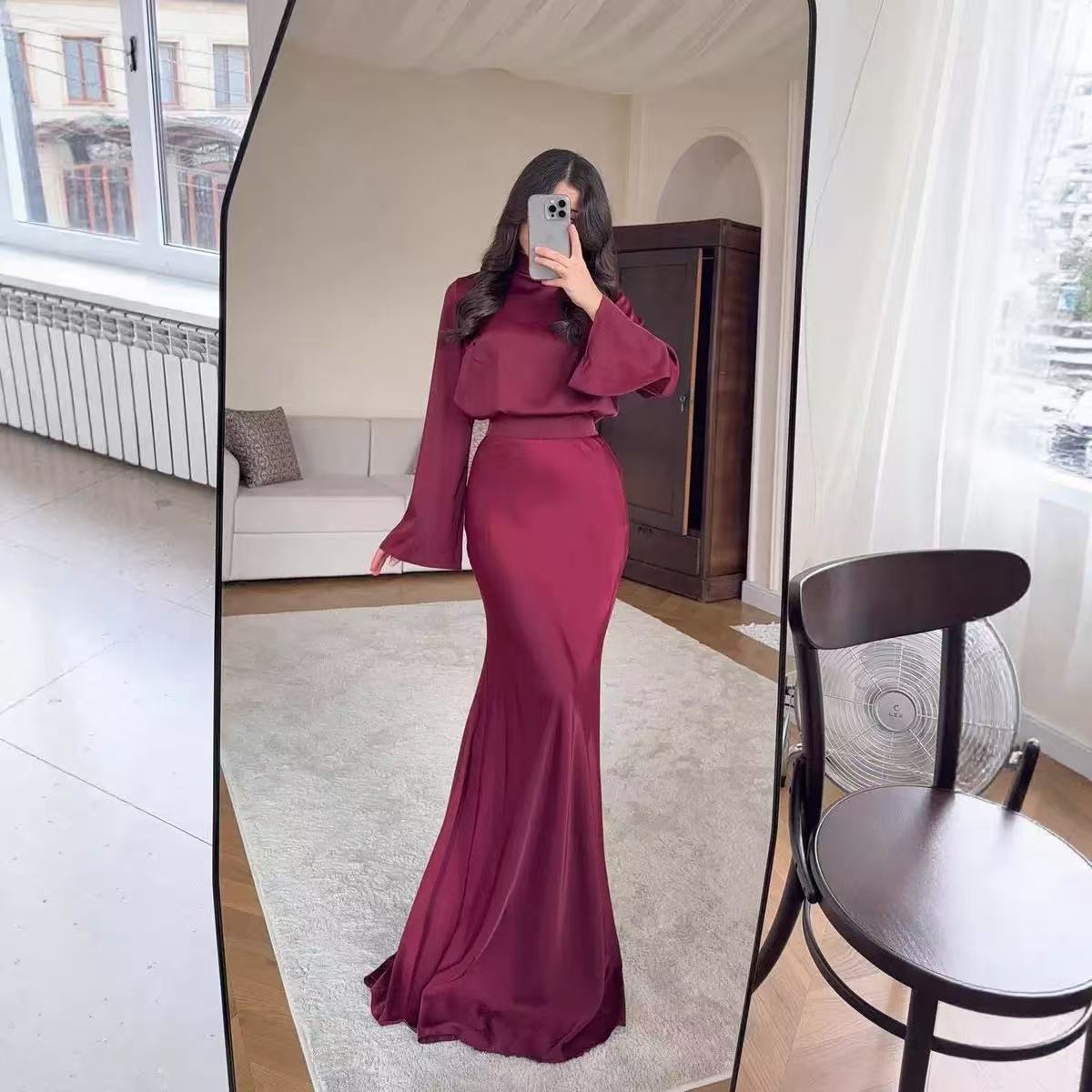 Elegant-Sexy Flared Sleeve Dress