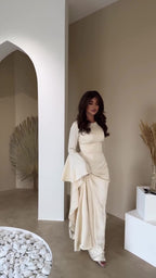 New Style Evening Dress with Large Swing and Flutter Sleeves