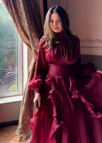 Women's Elegant Fashion Ruffled Slim Dress