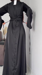Spring New Waist-Cinching Slimming Tie Solid Color Long Sleeve Long Dress Elegant Women's Dress