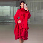 Women's Elegant Fashion Ruffled Slim Dress