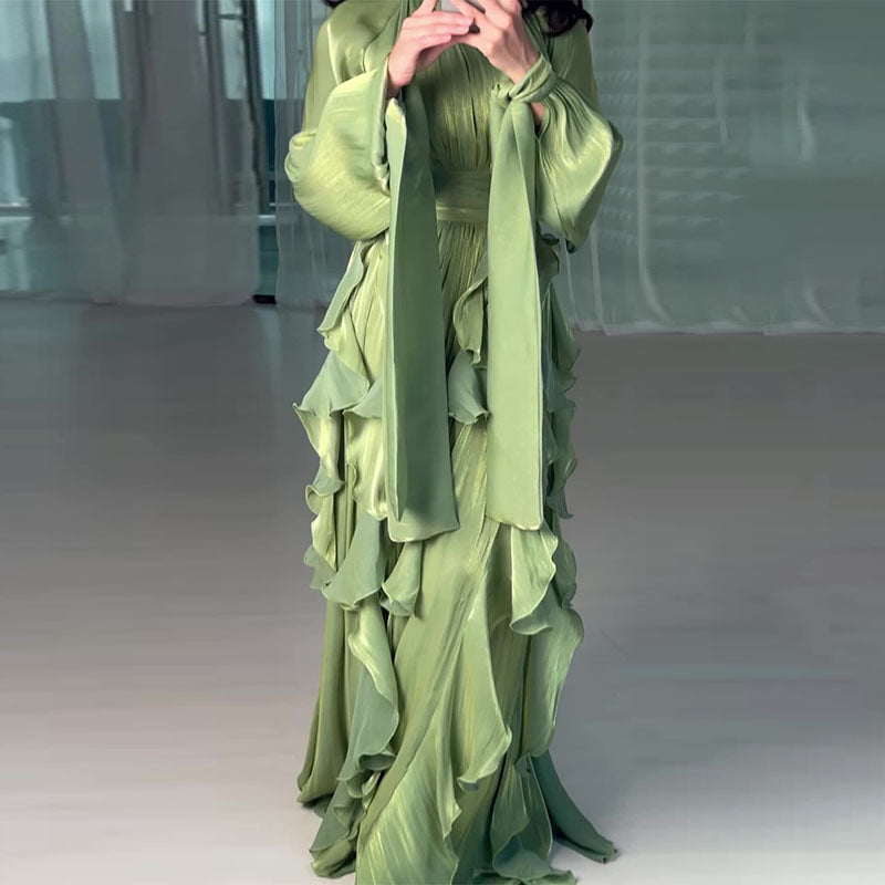 Women's Elegant Fashion Ruffled Slim Dress