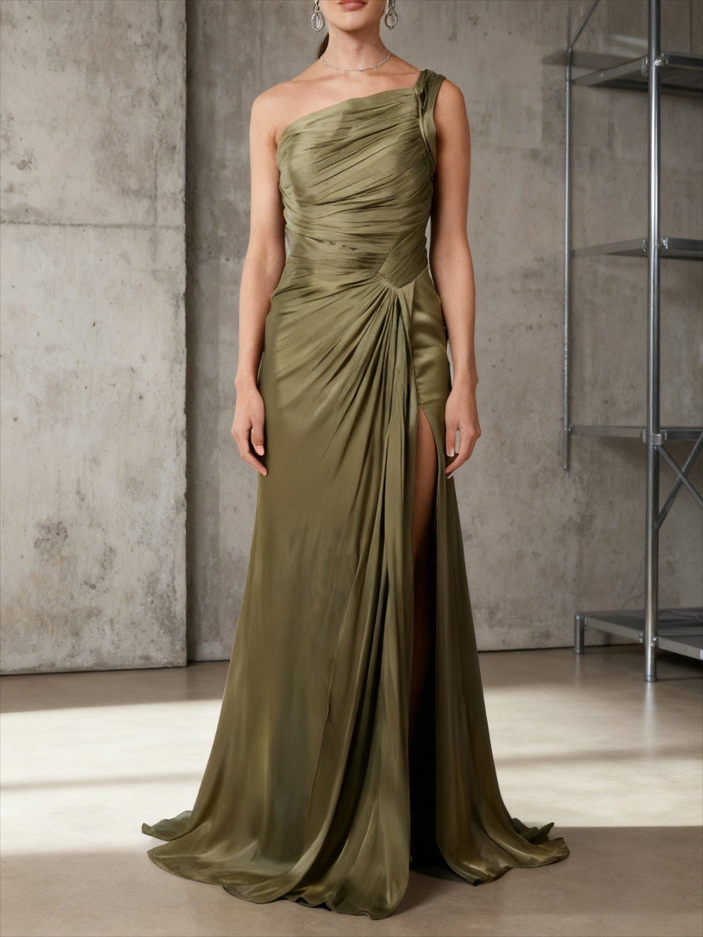 Elegant Off-the-Shoulder Satin Wedding Gown - A-Line Floor-Length Ball Dress