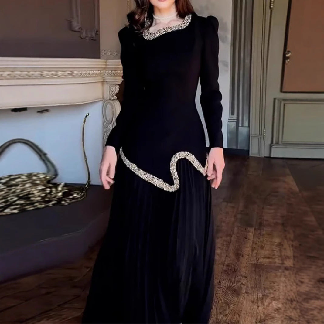 2025 Spring and Summer Sexy Hot Drill Pleated Dress