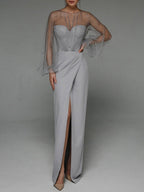 Spring and Summer Women's Fashion Wish Sexy Strapless Pearl Bodycon Dress New Style