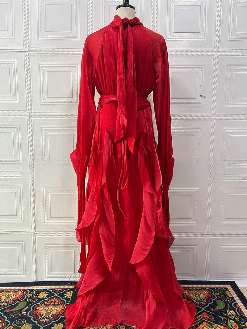 Women's Elegant Fashion Ruffled Slim Dress