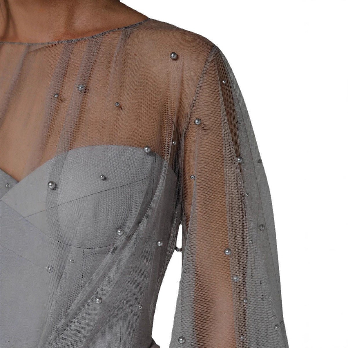 Spring and Summer Women's Fashion Wish Sexy Strapless Pearl Bodycon Dress New Style