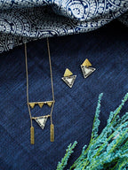 Oblique Triangle Earrings - Gold