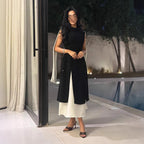 2025 Spring Summer Color Block Sleeveless Slim Fit Vintage Dress 