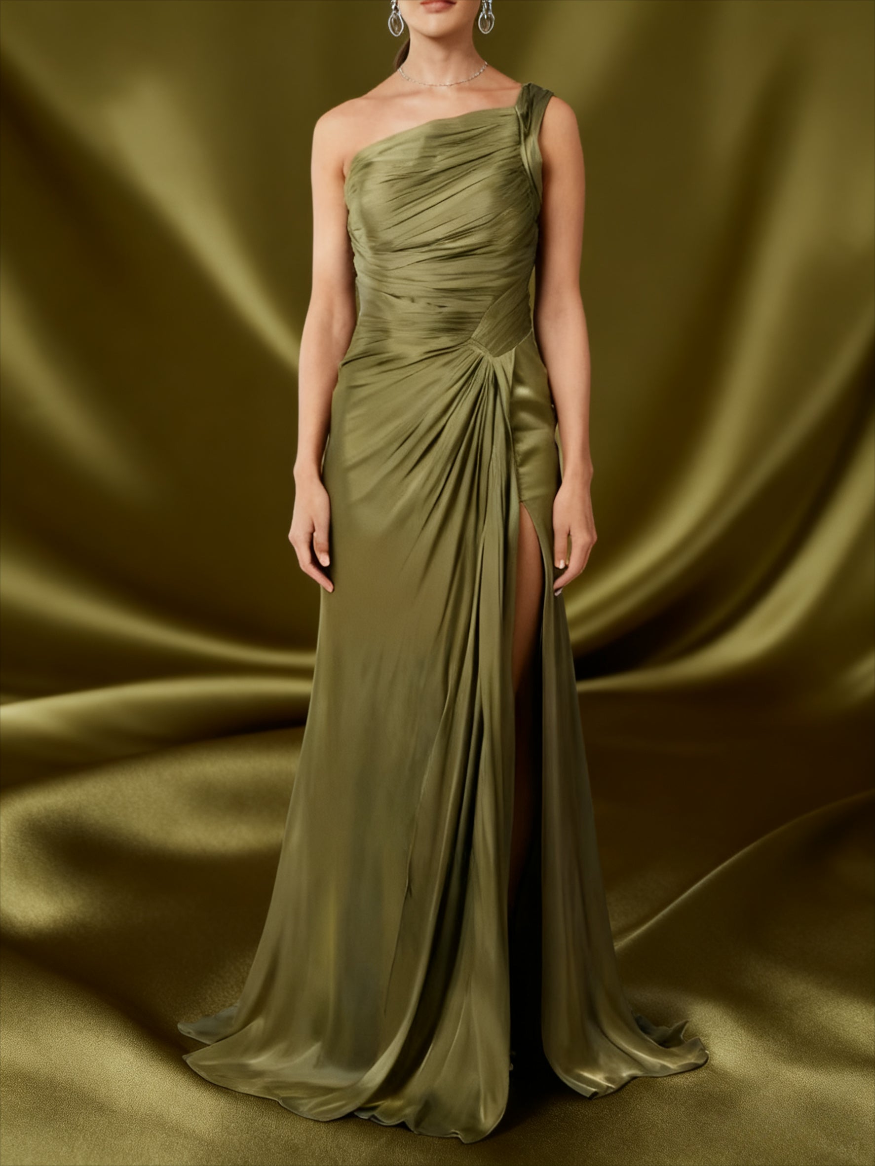 Elegant Off-the-Shoulder Satin Wedding Gown - A-Line Floor-Length Ball Dress