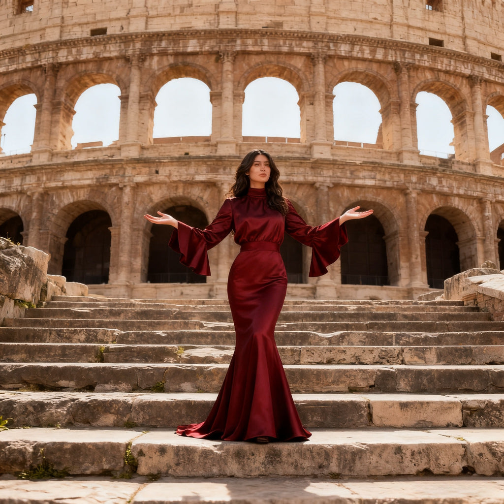 Elegant-Sexy Flared Sleeve Dress