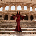 Elegant-Sexy Flared Sleeve Dress