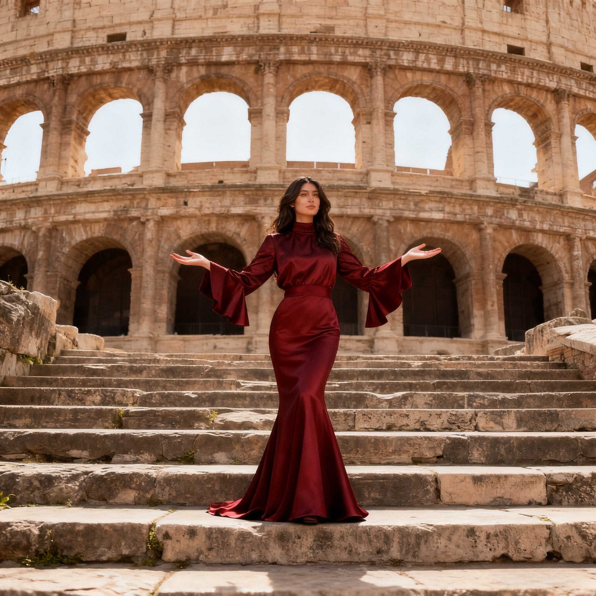 Elegant-Sexy Flared Sleeve Dress