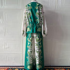 Fashion 3D Printed Floral Baseball Jacket and Drawstring Pants Two-Piece Set