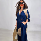 Elegant Sexy Printed Mid-Length Top and Wide-Leg Pants Two-Piece Set