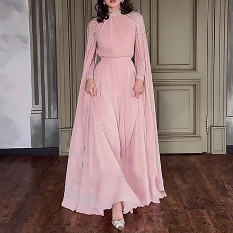 Spring and Summer New Women's Middle Eastern Rhinestone Long Gown Evening Dress