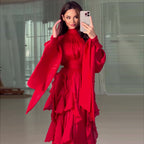 Women's Elegant Fashion Ruffled Slim Dress