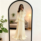 Elegant Solid Color Flared Sleeve Dress