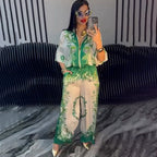 Fashion 3D Printed Floral Baseball Jacket and Drawstring Pants Two-Piece Set