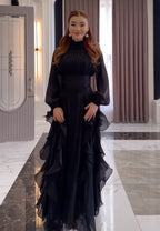 Women's Elegant Fashion Ruffled Slim Dress