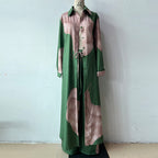 Elegant Sexy Printed Mid-Length Top and Wide-Leg Pants Two-Piece Set