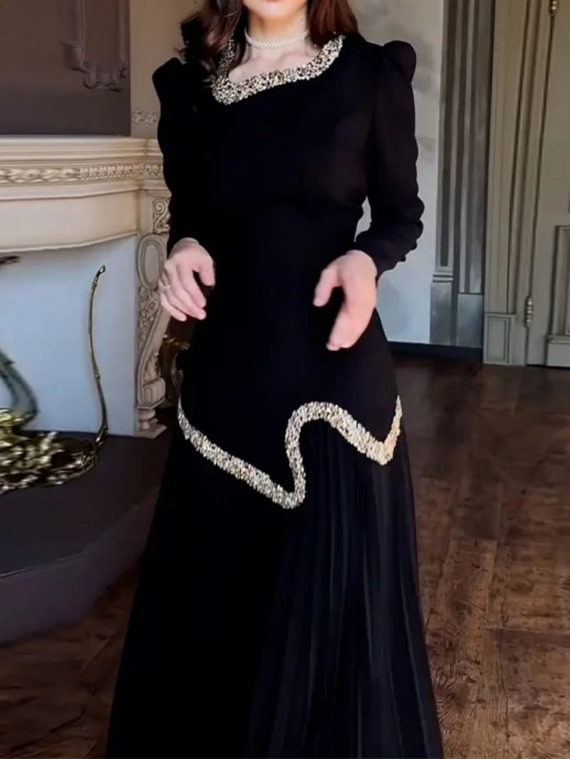 2025 Spring and Summer Sexy Hot Drill Pleated Dress