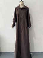 Women's Solid Color Simple Style Loose Versatile Trench Coat