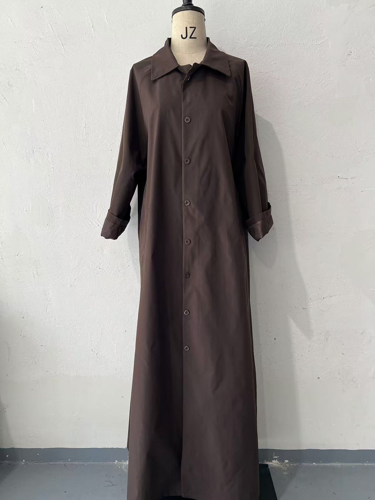 Women's Solid Color Simple Style Loose Versatile Trench Coat