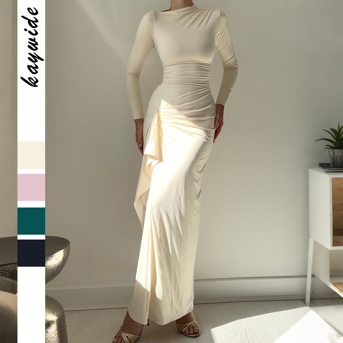 Hot girl wind short sleeve long skirt dress women's dress