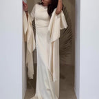 New Style Evening Dress with Large Swing and Flutter Sleeves