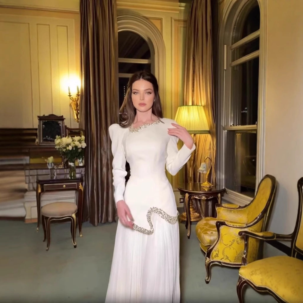 2025 Spring and Summer Sexy Hot Drill Pleated Dress