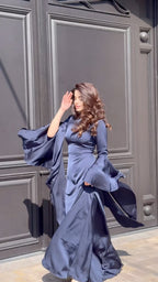 New Style Evening Dress with Large Swing and Flutter Sleeves