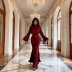 Elegant-Sexy Flared Sleeve Dress