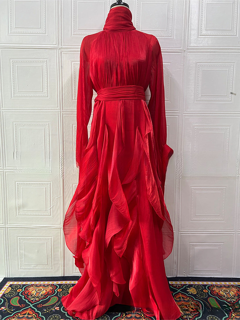 Women's Elegant Fashion Ruffled Slim Dress