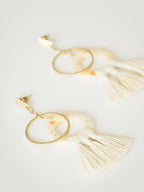 Popcorn Raffia Studs - Yellow