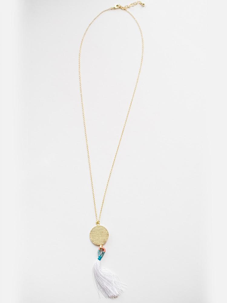 Petite Tassel Necklace - White