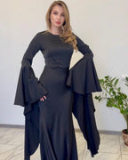 New Style Evening Dress with Large Swing and Flutter Sleeves