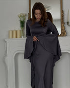 New Style Evening Dress with Large Swing and Flutter Sleeves