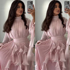 Women's Elegant Fashion Ruffled Slim Dress