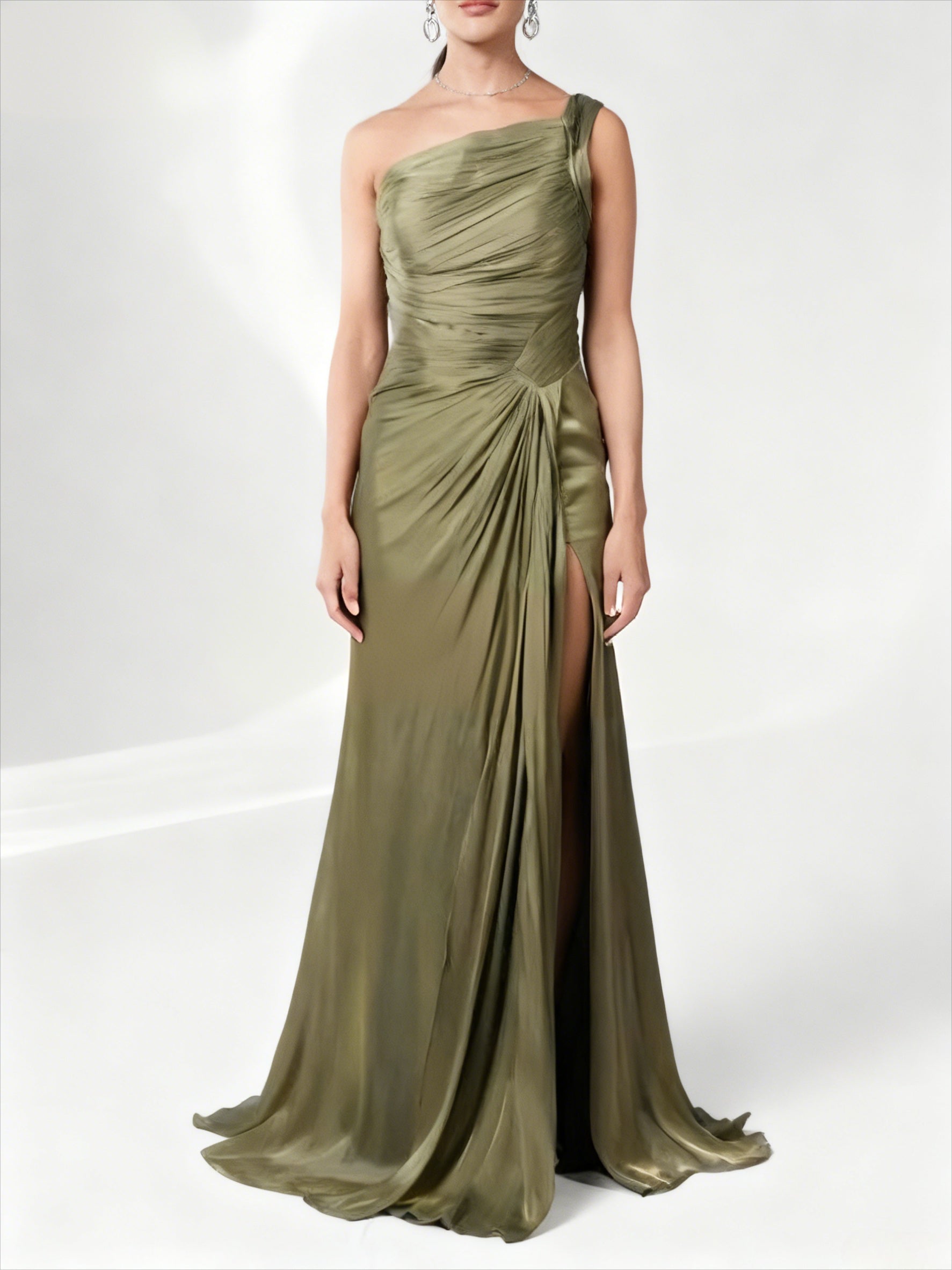 Elegant Off-the-Shoulder Satin Wedding Gown - A-Line Floor-Length Ball Dress