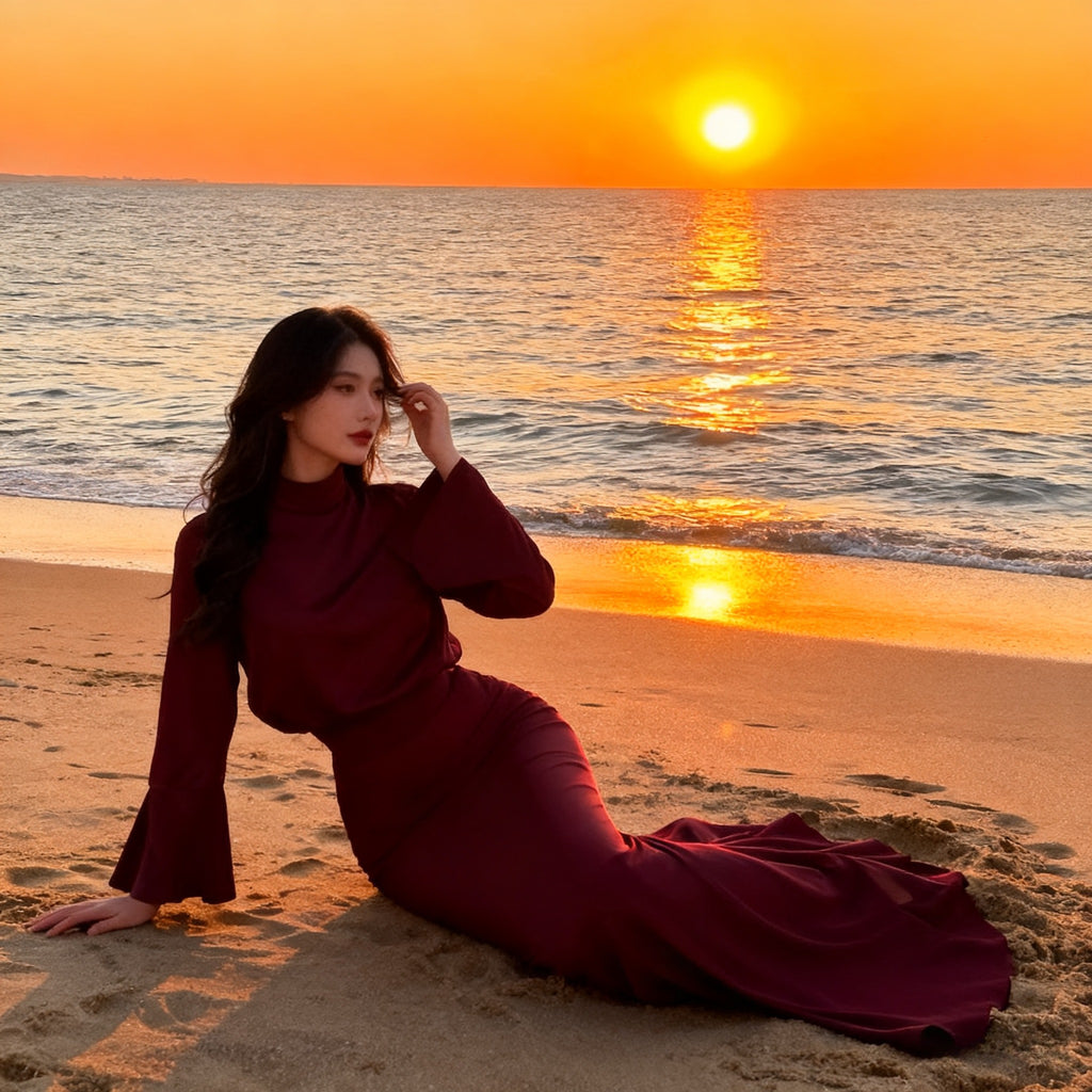 Elegant-Sexy Flared Sleeve Dress