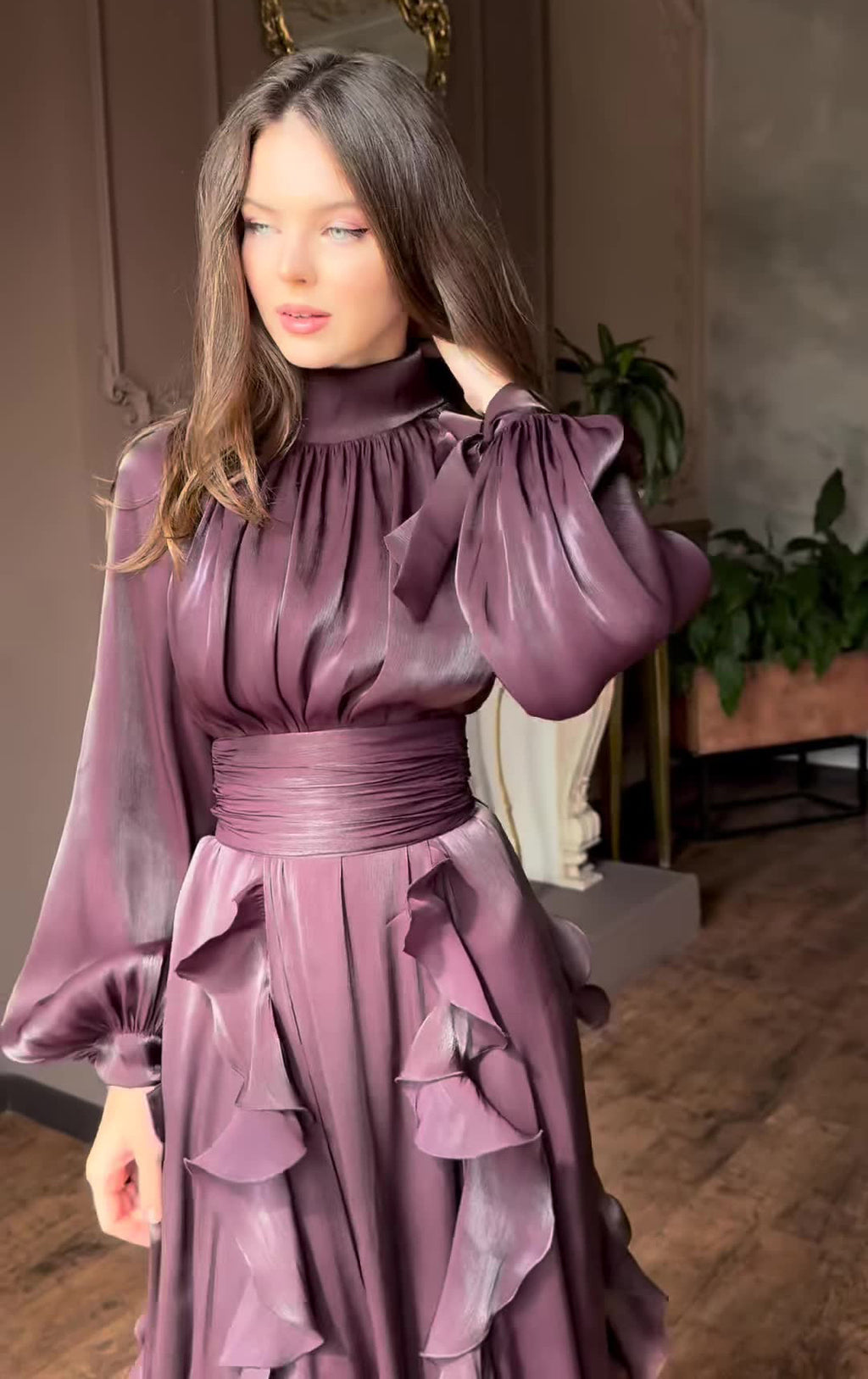 Women's Elegant Fashion Ruffled Slim Dress